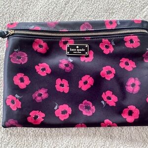 Kate Spade Red Pink Flowers Pouch